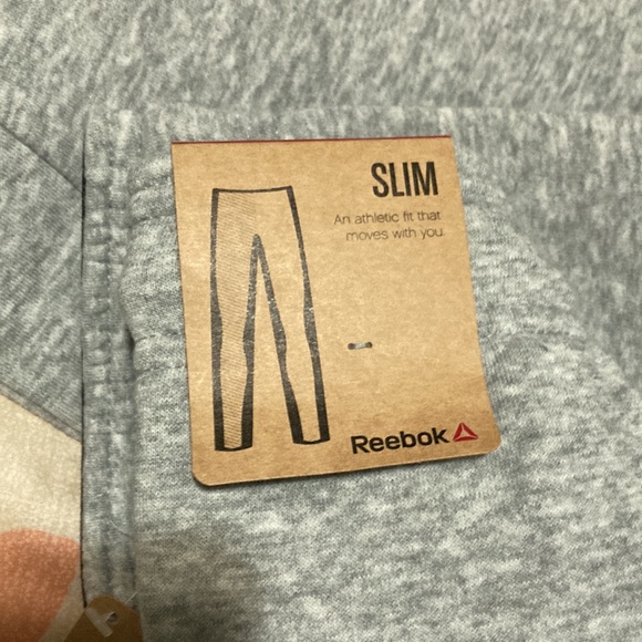NWT Reebok Fleece Grey Heather Slim Pants Size Medium - Picture 7 of 11